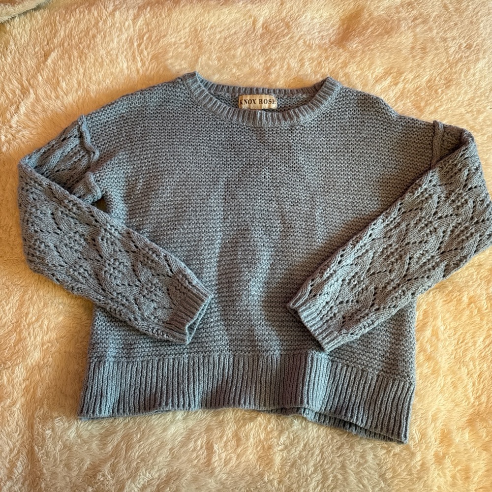Knox Rose Women's Light Blue Knit Sweater
